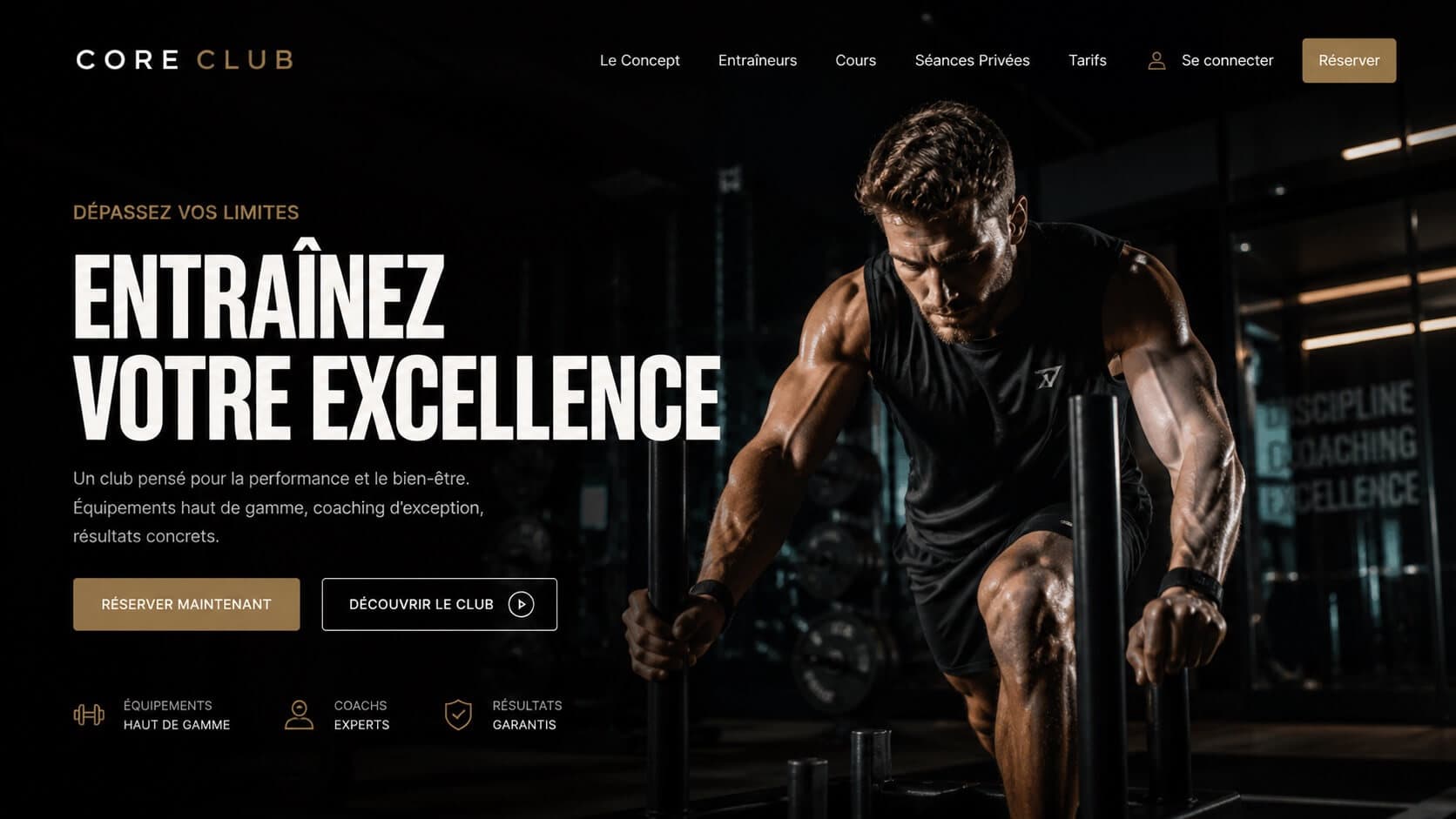 Core Club Geneva website project